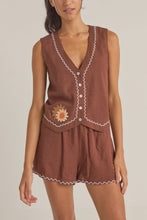 Load image into Gallery viewer, Rhythm Solis Embroidered Vest - Chocolate
