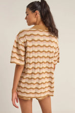 Load image into Gallery viewer, Rhythm Aries Short Sleeve Stripe Knit Shirt - Natural
