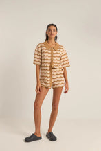 Load image into Gallery viewer, Rhythm Aries Short Sleeve Stripe Knit Shirt - Natural
