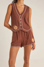 Load image into Gallery viewer, Rhythm Solis Embroidered Shorts - Chocolate
