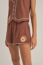 Load image into Gallery viewer, Rhythm Solis Embroidered Shorts - Chocolate
