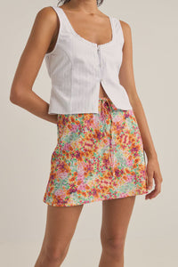 Rhythm Sierra Floral Bias Cut Mini Skirt - Orange