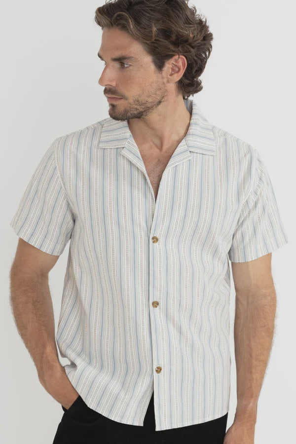 Rhythm Vacation Stripe SS Shirt - Natural