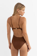 Load image into Gallery viewer, Rhythm Sunset Tie Front One Piece - Chocolate
