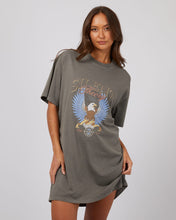 Load image into Gallery viewer, Silent Theory Open Wings Tee Dress - Coal
