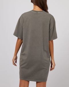 Silent Theory Open Wings Tee Dress - Coal