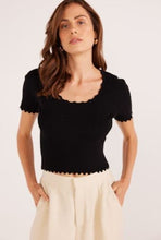 Load image into Gallery viewer, MINKPINK Laura Scalloped Knit Tee - Black
