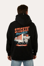 Load image into Gallery viewer, Ringers Western Stickin Together Mens Pullover Hoodie - Black
