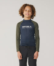 Load image into Gallery viewer, Rip Curl Boys Shock UPF Long Sleeve Rash Vest - Dark Olive
