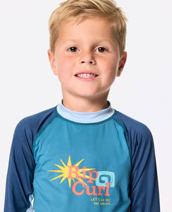 Rip Curl Wave Dayz UPF Long Sleeve Rash Vest - Boys (1-8 years)