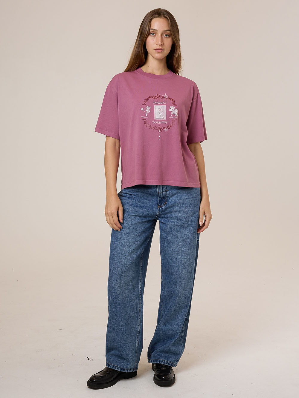 Thrills Dopamine Square Tee - Delta Berry