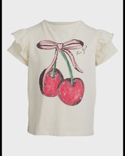 Load image into Gallery viewer, Eve Girl Chloe Cherry Frill Tee - Vintage White

