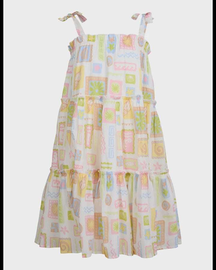 Eve Girl Matisse Tiered Mini Dress (3-7) - Print