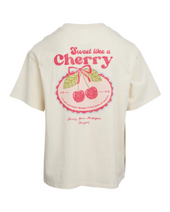 Eve Girl Sweet Cherry Tee - Vintage White (8-14)