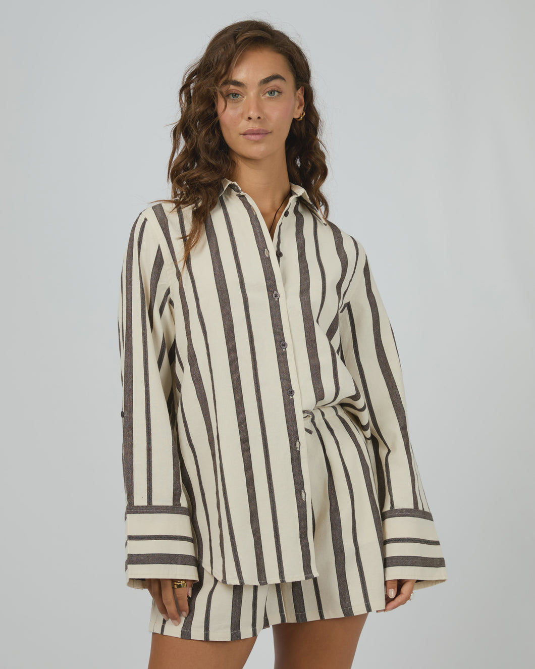 All About Eve Rosa Stripe Shirt - Brown