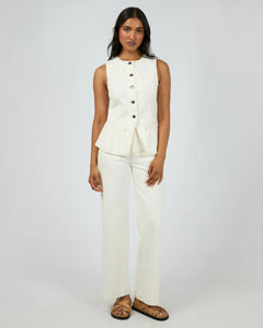 All About Eve Lena Denim Vest - Vintage White