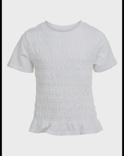 Load image into Gallery viewer, Eve Girl Zara Shirred Tee - White
