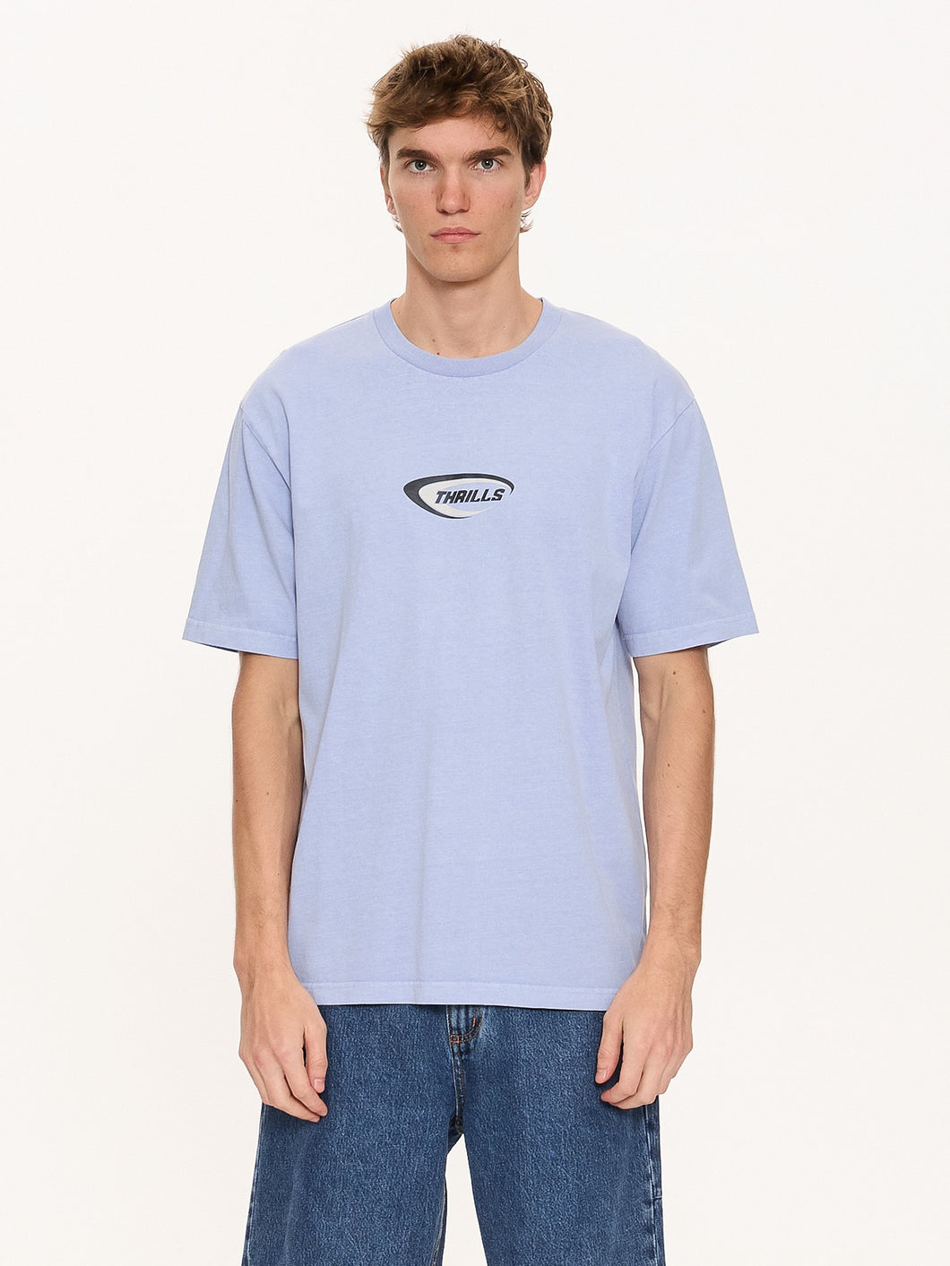 Thrills Fusion Oversize Fit Tee - Cornflower Blue