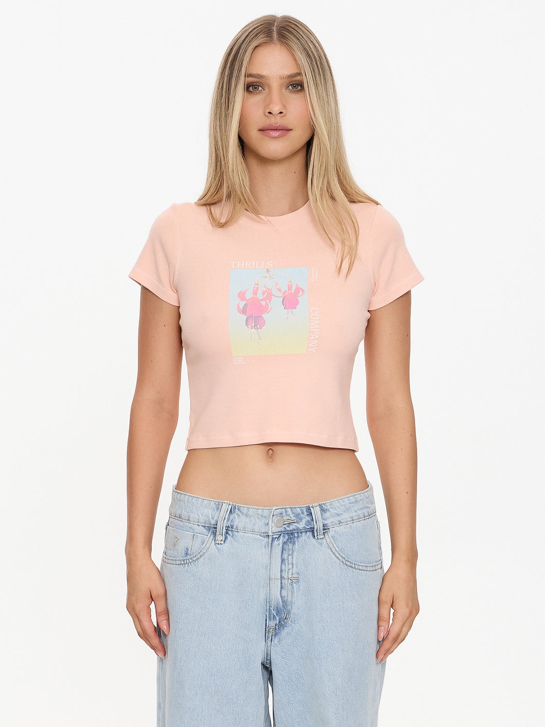 Thrills Nature Of Illusion Mini Tee - Rose Smoke