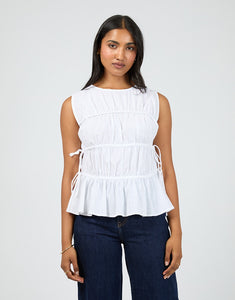 All About Eve Lou Lou Tie Top - White