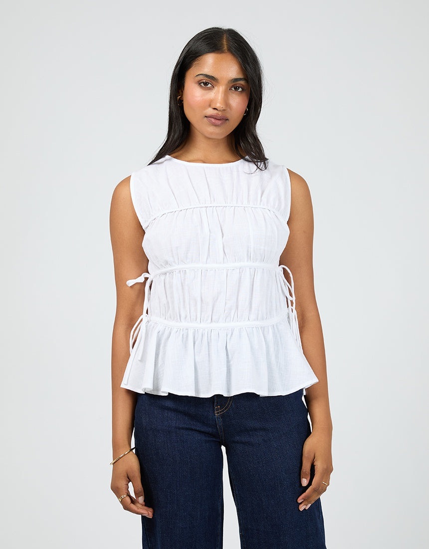 All About Eve Lou Lou Tie Top - White