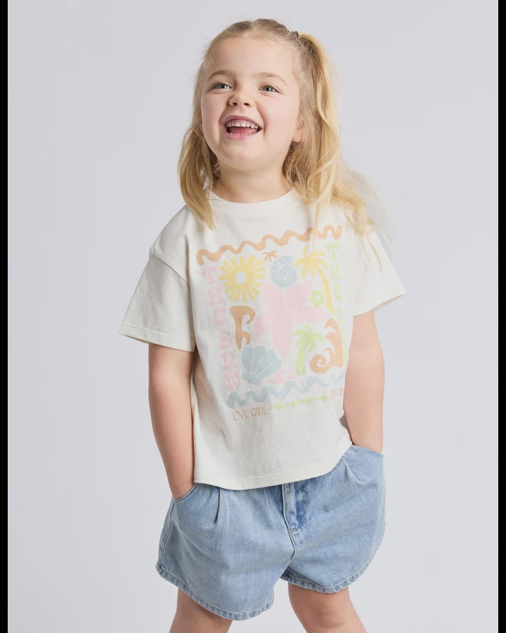 Eve Girl Tropical Tee - Vintage White (3-7)