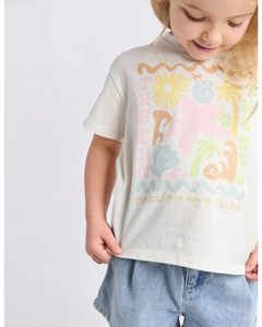 Eve Girl Tropical Tee - Vintage White (3-7)