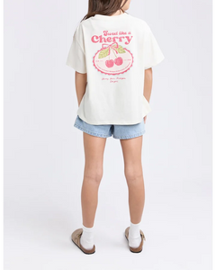 Eve Girl Sweet Cherry Tee - Vintage White (8-14)