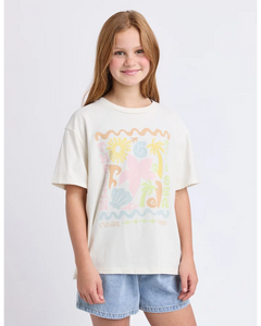 Eve Girl Tropical Tee - Vintage White