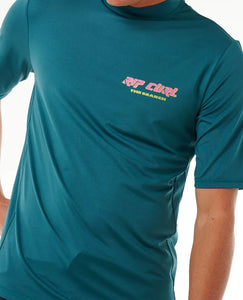 Rip Curl Quest Lockup UV Short Sleeve Rash Vest