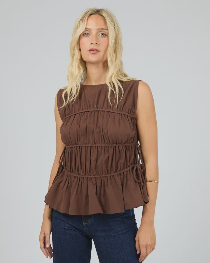 All About Eve Lou Lou Tie Top - Brown
