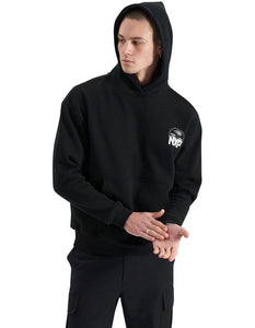 Nena & Pasadena Mortar Heavy Relaxed Hooded Sweater - Jet Black