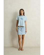 Load image into Gallery viewer, Rhythm Daisy Floral Stripe Tee - Baby Blue
