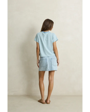 Load image into Gallery viewer, Rhythm Daisy Floral Stripe Tee - Baby Blue
