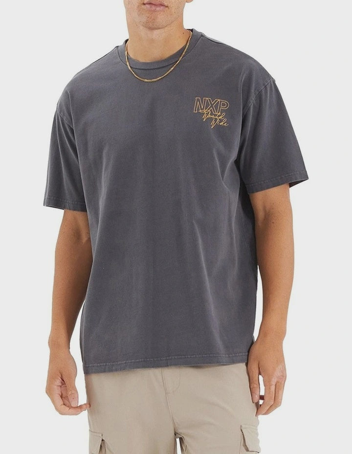 Nena & Pasadena Union Box Fit Tee - Pigment Asphalt