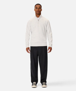 Industrie The Lakewood Zip Neck Knit - Snow Marle