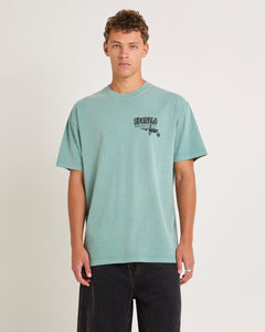 S Double World Wide Roots Tee - Washed Sage