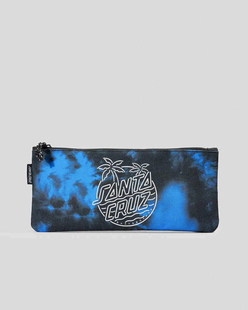 Santa Cruz Glow Dot Single Zip Pencil Case - Cobalt Tie Dye