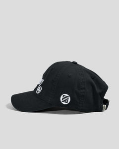 S Double Shawn Script Strapback Cap - Black