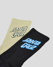 Load image into Gallery viewer, Santa Cruz SC Stack Crew Sock 2 Pack - Light Khaki/Black
