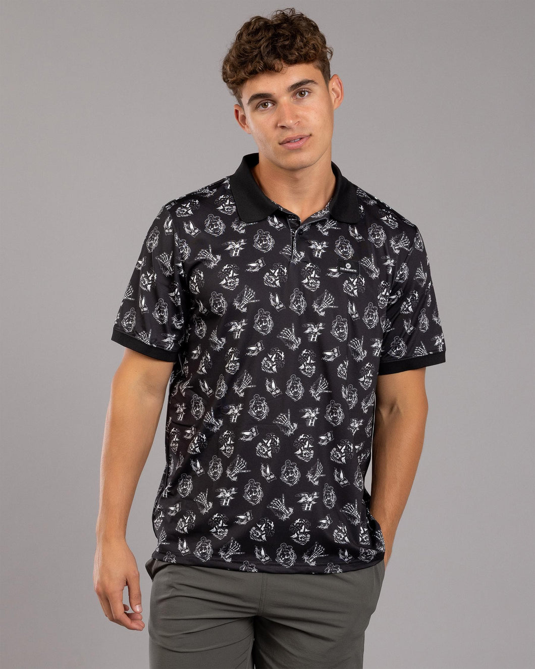 The Mad Hueys Sailor Anchor Polo - Black