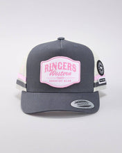 Load image into Gallery viewer, Ringers Western Country Club Deep Fit Trucker Cap - Ballet Pink/Charcoal
