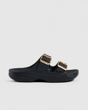Load image into Gallery viewer, Crocs Saturday Metallic Buckle Sandal - Black
