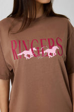 Load image into Gallery viewer, Ringers Western Running Herd Women's Oversized T-Shirt - Washed Saddle Brown
