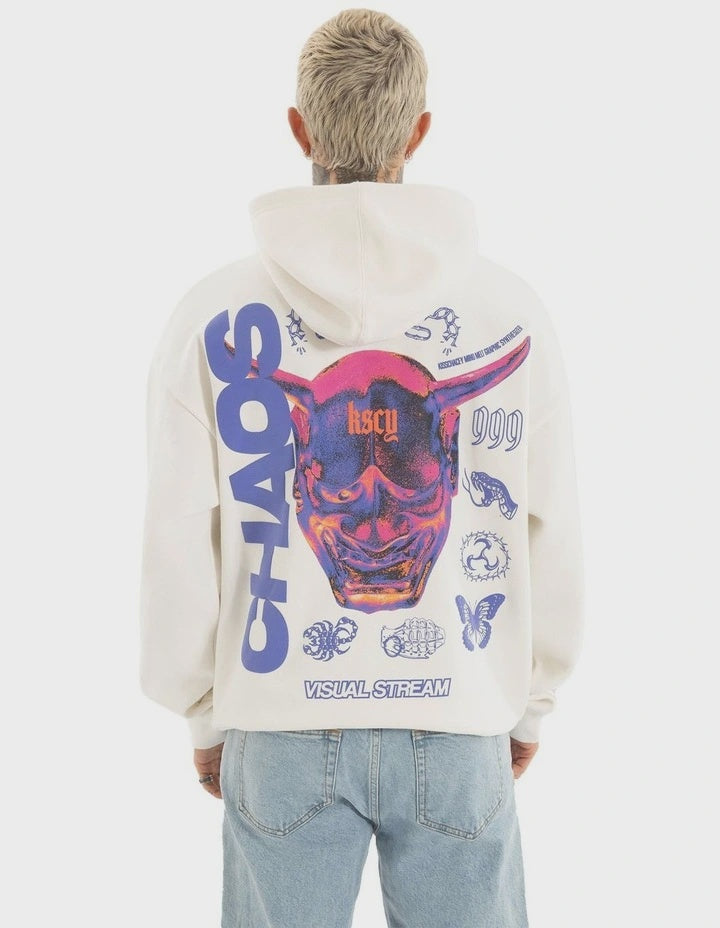 Kiss Chacey Mask Oversized Hoodie - Natural White