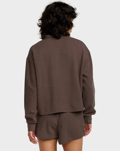 RVCA Glory Waffle Long Sleeve Shirt - Brown Bear