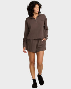 RVCA Glory Waffle Long Sleeve Shirt - Brown Bear