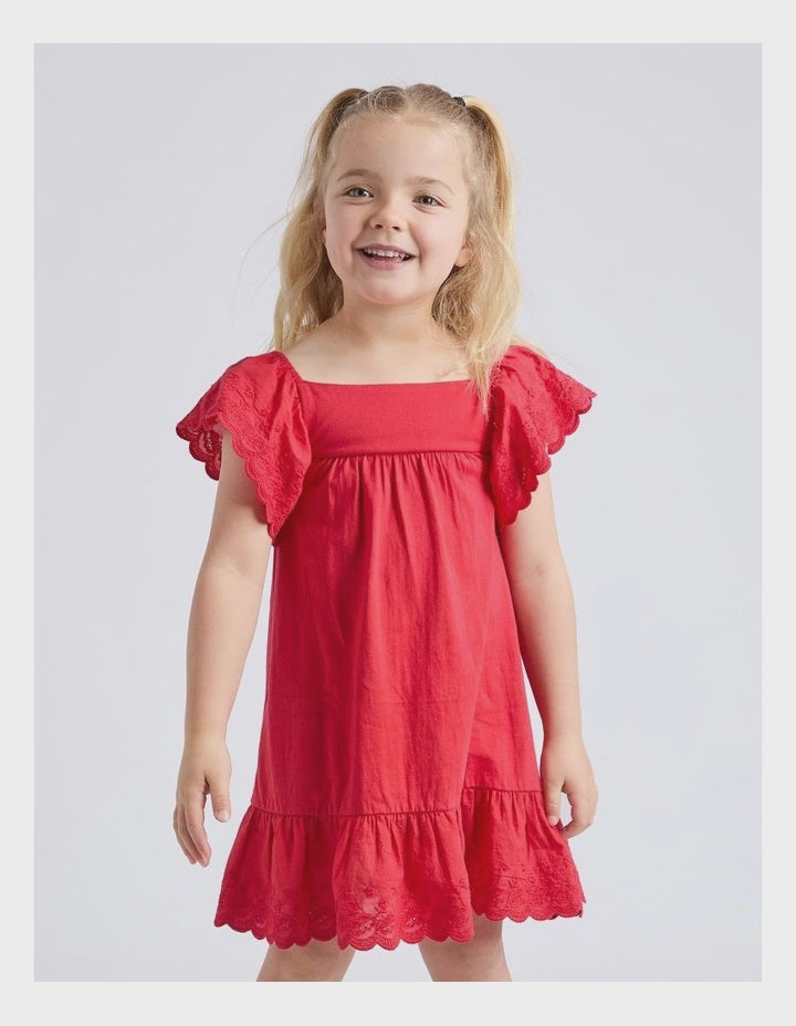 Eve Girl Maisie Dress (3-7) - Red