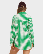 Load image into Gallery viewer, Billabong Womens Kelly Stripe Swell Long Sleeve Shirt - Kelly Green
