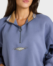 Load image into Gallery viewer, Billabong Womens Wave Break Half Zip Crew - Stone Blue
